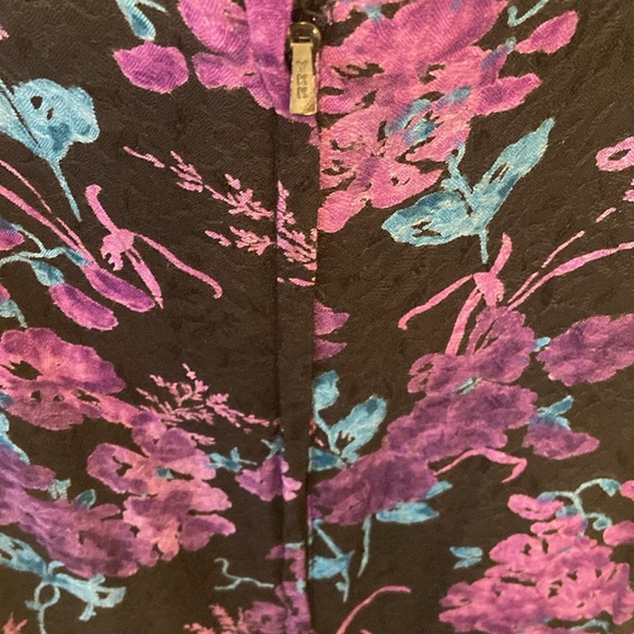 Vtg Sarah Elizabeth Black Teal Purple Embroidered Beaded Dress Jacket Set Sz 10 - Picture 7 of 11